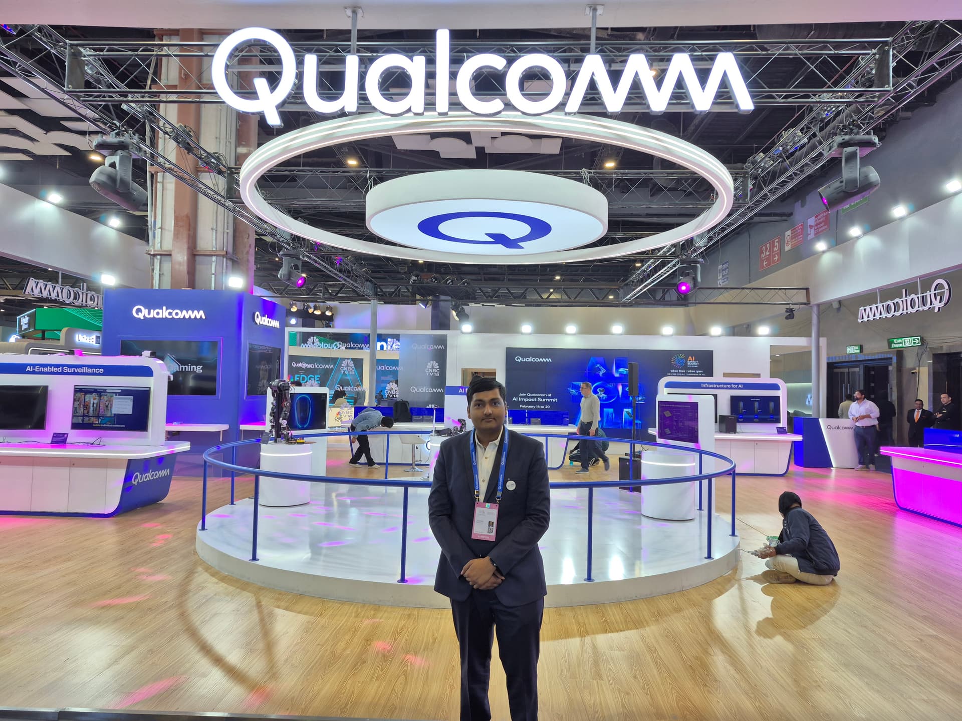 Showcasing our physical AI solution at the official Qualcomm booth at Bharat Mandapam, New Delhi.